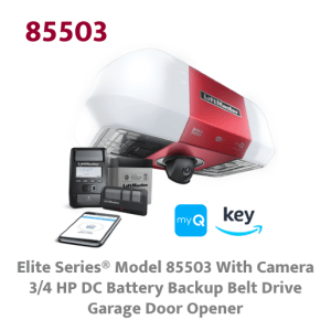 LiftMaster elite series model 85503 red garage door opener with camera