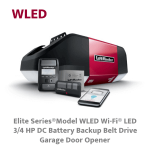 LiftMaster elite series red garage door opener model WLED